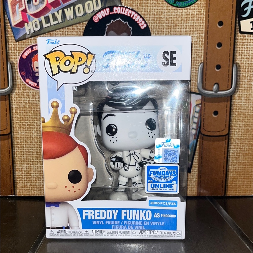 Funko Pop SE Freddy Funko as Pinocchio Black and White Vinyl Figure